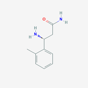molecular formula C10H14N2O B13067051 (3R)-3-Amino-3-(2-methylphenyl)propanamide 