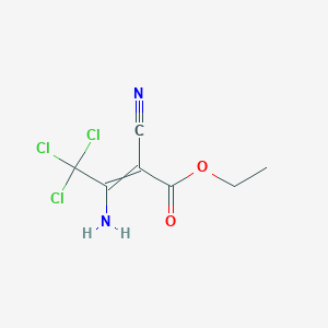 2-Butenoic acid, 3-amino-4,4,4-trichloro-2-cyano-, ethyl ester