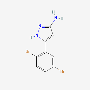 molecular formula C9H7Br2N3 B13067240 3-(2,5-dibromophenyl)-1H-pyrazol-5-amine 