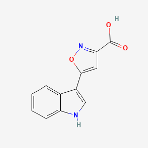 molecular formula C12H8N2O3 B1306726 5-(1H-INDOL-3-YL)ISOXAZOLE-3-CARBOXYLIC ACID CAS No. 67766-85-2