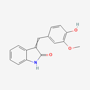 3-[(4-hydroxy-3-methoxyphenyl)methylidene]-1H-indol-2-one