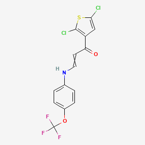 molecular formula C14H8Cl2F3NO2S B1306785 (E)-1-(2,5-dichloro-3-thienyl)-3-[4-(trifluoromethoxy)anilino]-2-propen-1-one 