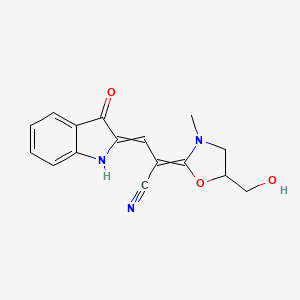 2-[2-Cyano-2-[5-(hydroxymethyl)-3-methyl-1,3-oxazolidin-2-ylidene]ethylidene]indolin-3-one