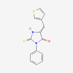molecular formula C14H10N2OS2 B1306870 3-Phenyl-2-sulfanylidene-5-(thiophen-3-ylmethylidene)imidazolidin-4-one 