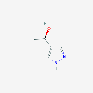 molecular formula C5H8N2O B13068723 (1R)-1-(1H-Pyrazol-4-yl)ethan-1-ol 