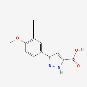 molecular formula C15H18N2O3 B1306874 5-(3-tert-butyl-4-methoxyphenyl)-1H-pyrazole-3-carboxylic acid CAS No. 1037734-71-6