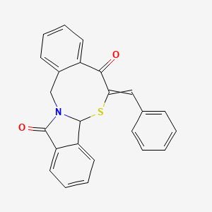 molecular formula C24H17NO2S B1306890 6-[(Z)-phenylmethylidene]-6H-isoindolo[2,1-b][4,2]benzothiazocine-5,12(7aH,14H)-dione 