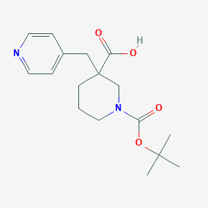 molecular formula C17H24N2O4 B1306892 1-[(叔丁基)氧羰基]-3-吡啶-4-基甲基哌啶-3-羧酸 CAS No. 887344-19-6