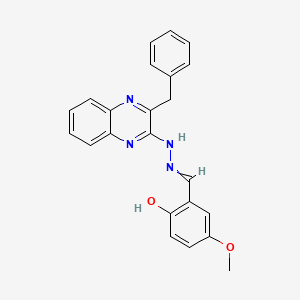 molecular formula C23H20N4O2 B1306902 2-hydroxy-5-methoxybenzenecarbaldehyde N-(3-benzyl-2-quinoxalinyl)hydrazone 