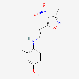 molecular formula C13H13N3O4 B1306903 3-Methyl-4-[2-(3-methyl-4-nitro-1,2-oxazol-5-yl)ethenylamino]phenol 