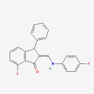 molecular formula C22H15F2NO B1306944 7-Fluoro-2-[(4-fluoroanilino)methylene]-3-phenyl-1-indanone 