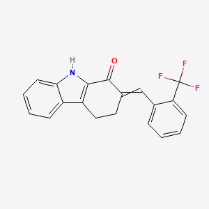 molecular formula C20H14F3NO B1306951 2-{(Z)-[2-(trifluoromethyl)phenyl]methylidene}-4,9-dihydro-1H-carbazol-1(3H)-one 