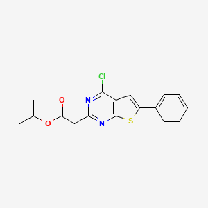 molecular formula C17H15ClN2O2S B1306991 Isopropyl 2-(4-chloro-6-phenylthieno[2,3-d]pyrimidin-2-yl)acetate CAS No. 885460-48-0