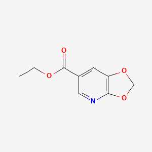 molecular formula C9H9NO4 B13069947 Ethyl 1,3-dioxolo[4,5-b]pyridine-6-carboxylate CAS No. 76470-36-5