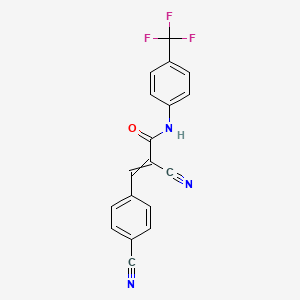 molecular formula C18H10F3N3O B1306998 (E)-2-cyano-3-(4-cyanophenyl)-N-[4-(trifluoromethyl)phenyl]-2-propenamide 