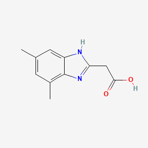 molecular formula C11H12N2O2 B1307013 (5,7-Dimethyl-1H-benzoimidazol-2-yl)-acetic acid CAS No. 883549-88-0