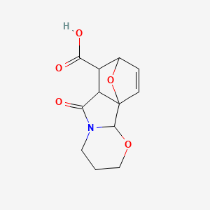 molecular formula C12H13NO5 B1307054 (6-Oxo-8,10a-epoxy-3,4,7,8,10a,10b-hexahydro-2H,-6aH-[1,3]oxazino[2,3-a]isoindol)-7-carboxylic acid CAS No. 1177759-05-5