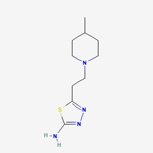 molecular formula C10H18N4S B1307080 5-[2-(4-Methylpiperidin-1-yl)ethyl]-1,3,4-thiadiazol-2-amine CAS No. 878415-85-1