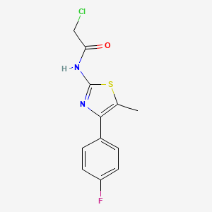 molecular formula C12H10ClFN2OS B1307106 2-Chloro-N-[4-(4-fluoro-phenyl)-5-methyl-thiazol-2-yl]-acetamide CAS No. 842954-82-9