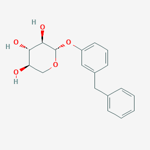 molecular formula C18H20O5 B130711 beta-D-Xylopyranoside, 3-(phenylmethyl)phenyl CAS No. 147029-82-1