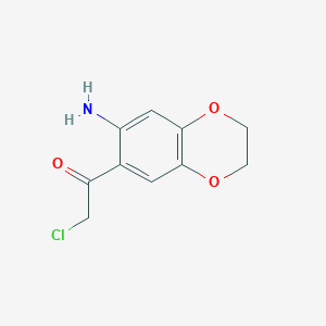 molecular formula C10H10ClNO3 B130712 1-(7-Amino-2,3-dihydro-benzo[1,4]dioxin-6-YL)-2-chloro-ethanone CAS No. 149809-31-4