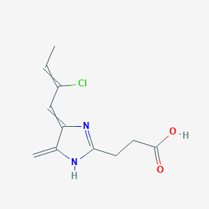 3-[4-(2-chlorobut-2-enylidene)-5-methylidene-1H-imidazol-2-yl]propanoic acid