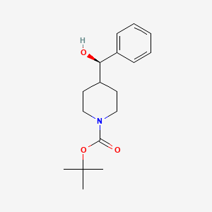 molecular formula C17H25NO3 B13071444 tert-Butyl4-[(R)-hydroxy(phenyl)methyl]piperidine-1-carboxylate 