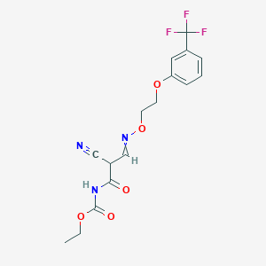 ethyl N-[2-cyano-3-({2-[3-(trifluoromethyl)phenoxy]ethoxy}imino)propanoyl]carbamate