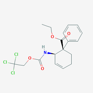 molecular formula C18H20Cl3NO4 B130722 ethyl (1R,2R)-1-phenyl-2-(2,2,2-trichloroethoxycarbonylamino)cyclohex-3-ene-1-carboxylate CAS No. 71616-76-7