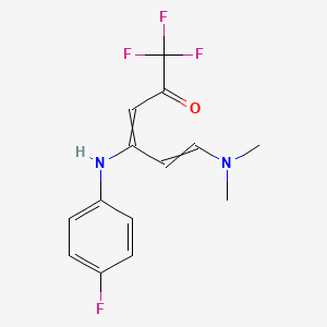 (3E,5E)-6-(dimethylamino)-1,1,1-trifluoro-4-(4-fluoroanilino)-3,5-hexadien-2-one