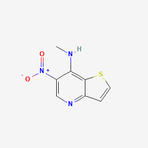 molecular formula C8H7N3O2S B13072339 N-methyl-6-nitrothieno[3,2-b]pyridin-7-amine 