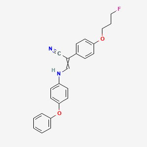molecular formula C24H21FN2O2 B1307235 2-[4-(3-fluoropropoxy)phenyl]-3-[(4-phenoxyphenyl)amino]prop-2-enenitrile 