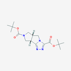 molecular formula C17H26N4O4 B13072690 ditert-butyl (1S,8S)-3,4,6,10-tetrazatricyclo[6.3.0.02,6]undeca-2,4-diene-5,10-dicarboxylate 
