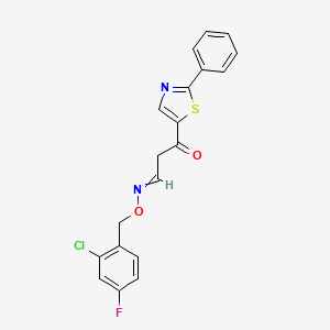 3-[(2-Chloro-4-fluorophenyl)methoxyimino]-1-(2-phenyl-1,3-thiazol-5-yl)propan-1-one