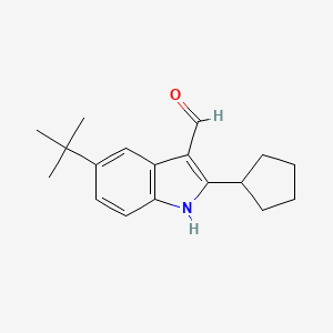 molecular formula C18H23NO B1307282 5-叔丁基-2-环戊基-1H-吲哚-3-甲醛 CAS No. 590347-39-0