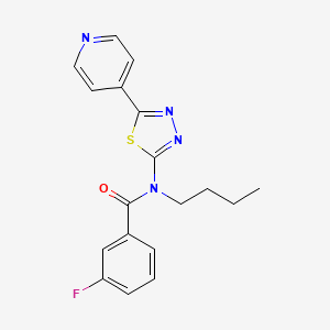 N-Butyl-3-fluoro-N-(5-pyridin-4-yl-[1,3,4]-thiadiazol-2-yl)-benzamide