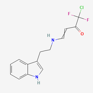 molecular formula C14H13ClF2N2O B1307330 (E)-1-chloro-1,1-difluoro-4-{[2-(1H-indol-3-yl)ethyl]amino}-3-buten-2-one 