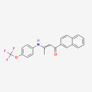 molecular formula C21H16F3NO2 B1307359 (E)-1-(2-naphthyl)-3-[4-(trifluoromethoxy)anilino]-2-buten-1-one 