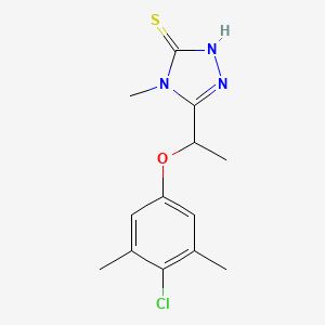 molecular formula C13H16ClN3OS B1307379 5-[1-(4-chloro-3,5-dimethylphenoxy)ethyl]-4-methyl-4H-1,2,4-triazole-3-thiol CAS No. 588674-42-4