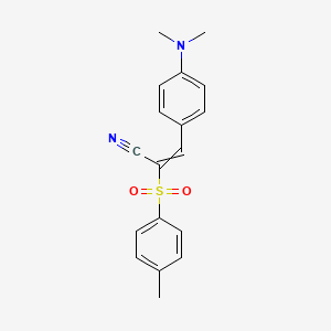 molecular formula C18H18N2O2S B1307383 (E)-3-[4-(dimethylamino)phenyl]-2-[(4-methylphenyl)sulfonyl]-2-propenenitrile 