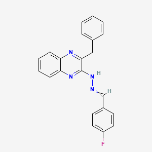 molecular formula C22H17FN4 B1307390 3-benzyl-N-[(4-fluorophenyl)methylideneamino]quinoxalin-2-amine 