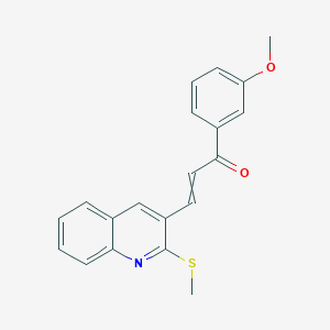 molecular formula C20H17NO2S B1307399 (E)-1-(3-methoxyphenyl)-3-[2-(methylsulfanyl)-3-quinolinyl]-2-propen-1-one 