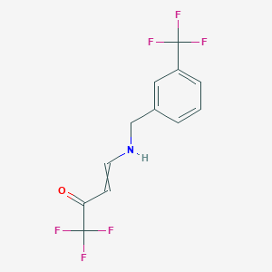 molecular formula C12H9F6NO B1307404 (E)-1,1,1-trifluoro-4-{[3-(trifluoromethyl)benzyl]amino}-3-buten-2-one 