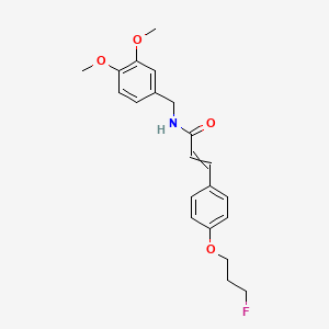 molecular formula C21H24FNO4 B1307420 N-[(3,4-dimethoxyphenyl)methyl]-3-[4-(3-fluoropropoxy)phenyl]prop-2-enamide 