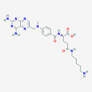 molecular formula C25H34N10O4 B130751 N-(5-Aminopentyl) Methotrexate Amide CAS No. 136672-64-5