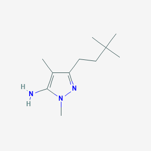 molecular formula C11H21N3 B13075655 3-(3,3-Dimethylbutyl)-1,4-dimethyl-1H-pyrazol-5-amine 