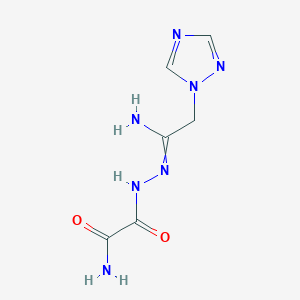 molecular formula C6H9N7O2 B1307569 1-{N'-[2-(1H-1,2,4-triazol-1-yl)ethanimidoyl]hydrazinecarbonyl}formamide CAS No. 338405-25-7