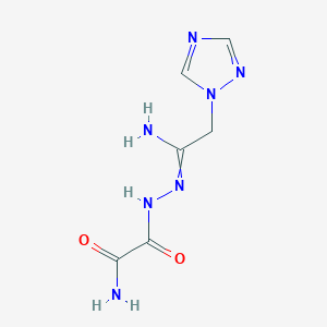2-oxo-2-{2-[2-(1H-1,2,4-triazol-1-yl)ethanimidoyl]hydrazino}acetamide