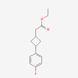 molecular formula C14H17FO2 B13075930 Ethyl 2-(3-(4-fluorophenyl)cyclobutyl)acetate 