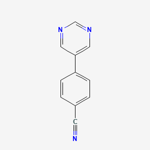 molecular formula C11H7N3 B1307601 4-(Pyrimidin-5-yl)benzonitrile CAS No. 893734-29-7